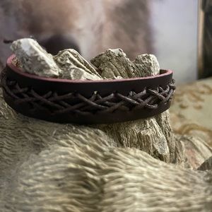 Mens Genuine  Leather  Adjustable Bracelet